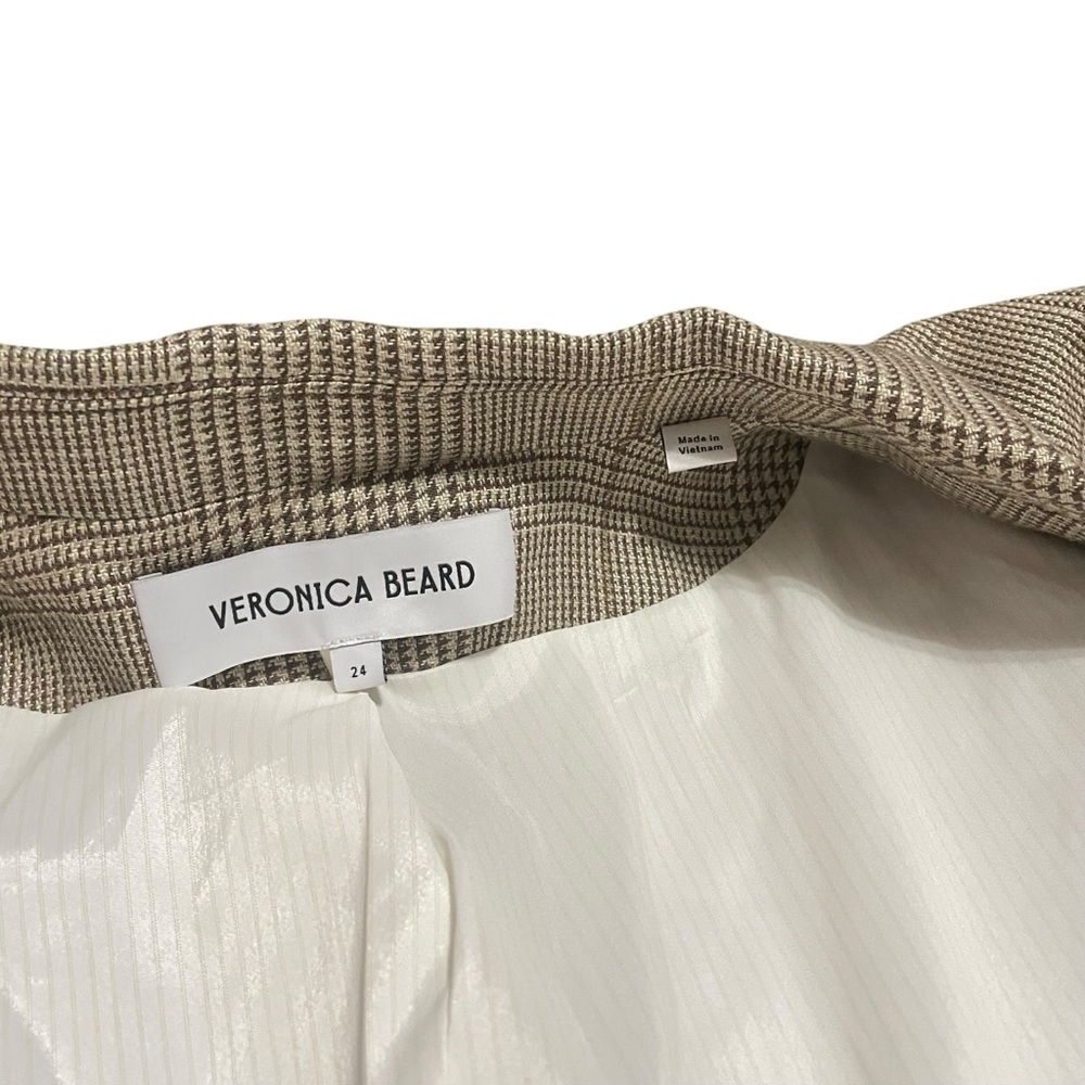 VERONICA BEARD Battista Prince of Wales checked linen and cotton-blend blazer 24 - Picture 3 of 15